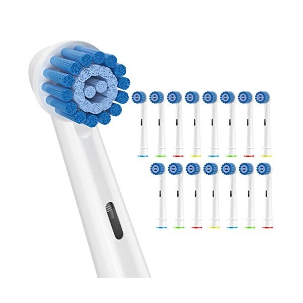 Sulkiwe Brossette Compatibles avec Oral-b Brosse a Dent Electrique, Sensitive Tete Brosse a Dent pour Oral B Pro 2 3 Genius S