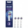 Oral-B 3D White - Lot de 3 têtes de rechange pour brosse à dents électrique avec technologie CleanMaximiser