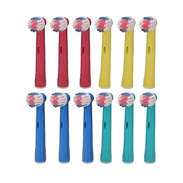 BELADENT Brossettes enfants pour brosses à dents électriques compatible avec Oral B, Pack de 12