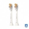 Philips Sonicare Lot de 2 têtes de brosses à dents électriques soniques A3 Premium All-in-One pour la santé complète, Blanc 