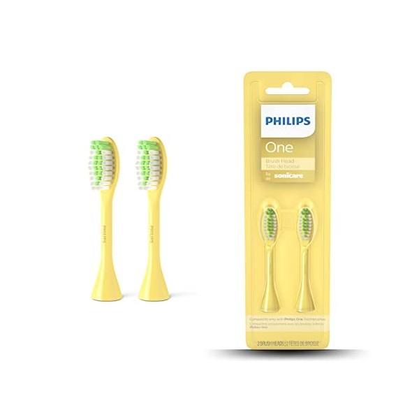 Philips One Lot 2 têtes de brosse à dents électrique, Noir intense Modèle BH1022/06 