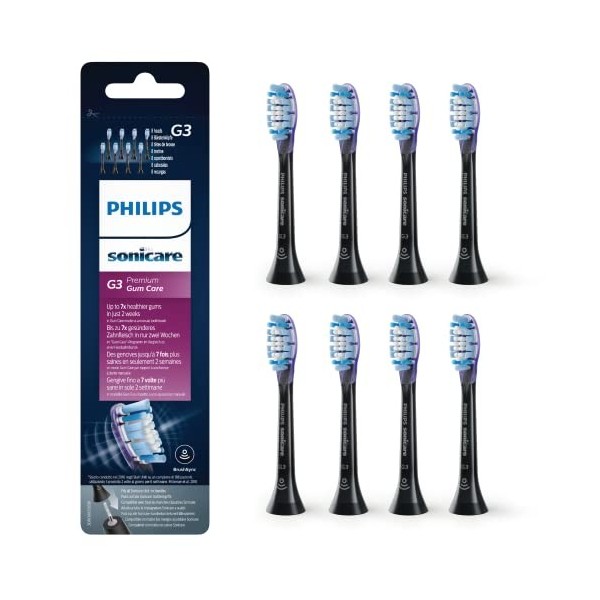 Philips Sonicare Lot de 4 têtes de brosses à dents électriques soniques G3 Premium Gum Care pour la santé des dents et des ge