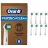 Oral-B Precision Clean, Brossettes De Rechange, Embout, Pack de 8 Pour Brosse À Dents Électrique Format Spécial Boîte Aux Let