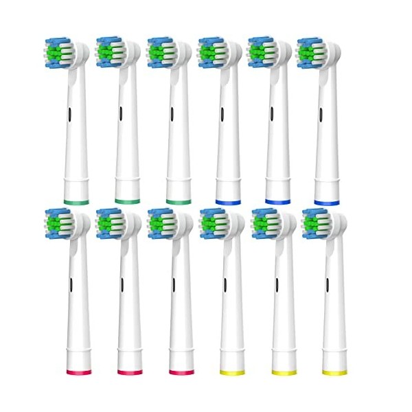 BELADENT brossettes de rechange compatible avec Oral B, Pack de 12, recharge tete brosse a dent électrique