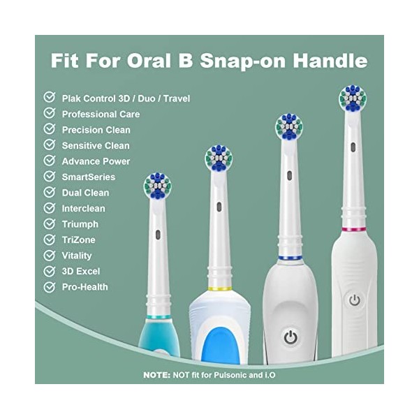 Tête de brosse de remplacement pour Oral B, 16 paquets de têtes de brosse à dents électrique pour Oral B Braun, têtes de bros