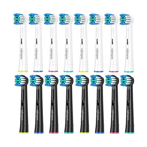 Wokuqiu Brossette de Rechange Compatibles avec Braun Oral-b Brosse à Dents Electrique, Têtes de Brosse Sensibles pour Pro Sma