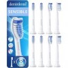 8 Pack demirdental compatible pour Philips Sonicare Têtes de brosse de rechange, Sensible, Blanc, HX6058