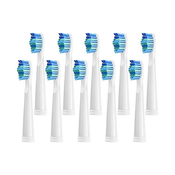 Brossettes de Rechange 10pc Compatible with Fairywill D7/D8/FW507/FW508/FW551/FW2011/FW917/FW959/FW515/Seago SG E9 Brosse à D