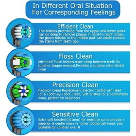 Qitizu Brossette Compatible avec Oral b Braun, Têtes de Rechange pour Brosse à Dents Electrique, Inclure 4 Floss, 4 Precision