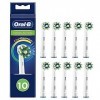 Oral-B CrossAction Lot de 10 brossettes de brossage avec poils CleanMaximiser pour le nettoyage de la bouche