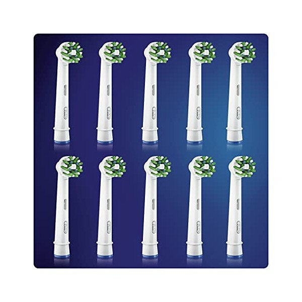 Oral-B 10 x CrossAction Brush Heads with CleanMaximiser Bristles for Superior Cleaning