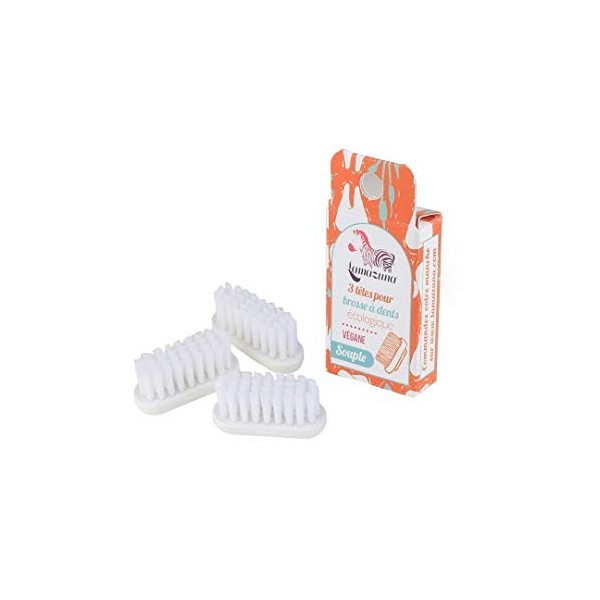 Recharge De 3 Tetes Brosses A Dents Ecologique Souple Lamazuna