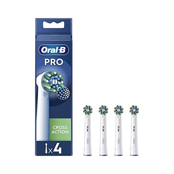 Oral-B Pro Cross Action Brossettes pour Brosse à dents électriques, Pack De 4 Unités