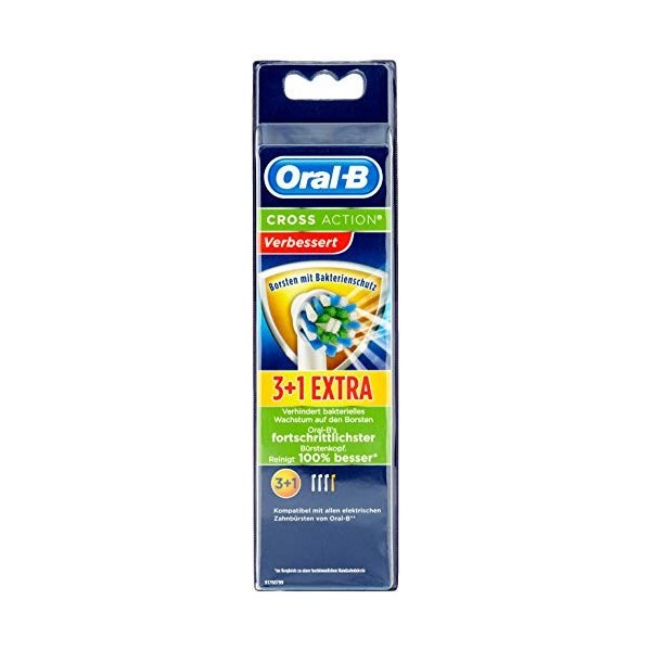 Oral-B - 610511 - Set De 3+1 Brossette Anti-Bactéries Crossaction