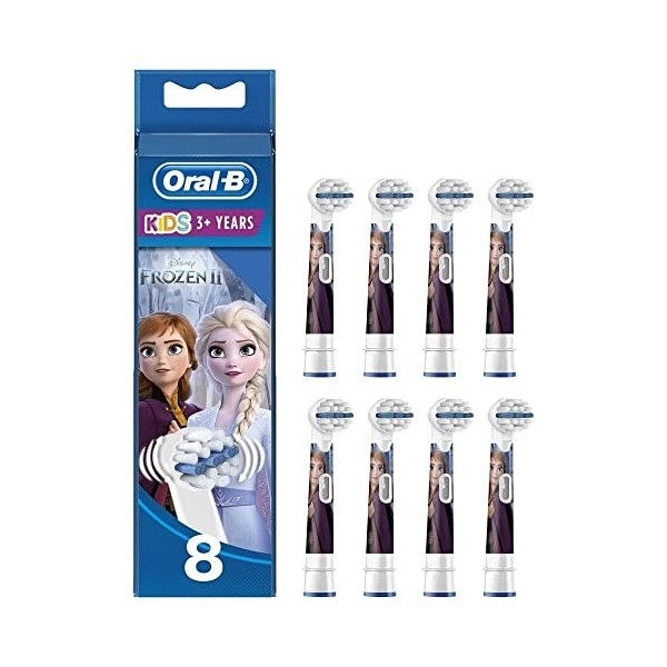 Oral-B Kids Brossettes De Rechange La Reine des Neiges De Disney x8, Enfants de 3 ans et plus, Format Spécial Boîte Aux Lettr