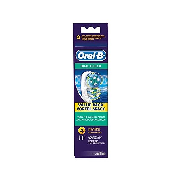 Oral-B Dual Clean brossettes de rechange pour brosse à dents électrique x4