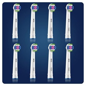 Oral-B 3D White, Pack de 8 Brossettes de Rechange, Embout, Clean Maximiser pour Brosse à Dents Électrique, Jusqu’à 100 % d’él