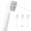 Flossing Lot de 3 têtes de brosse à dents soniques et hydropulseur format compact, blanc 