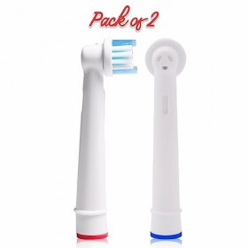 Lot de 2 têtes de brosse à dents électriques universelles à poils doux blancs et bleus pour enlever la plaque dentaire en pro