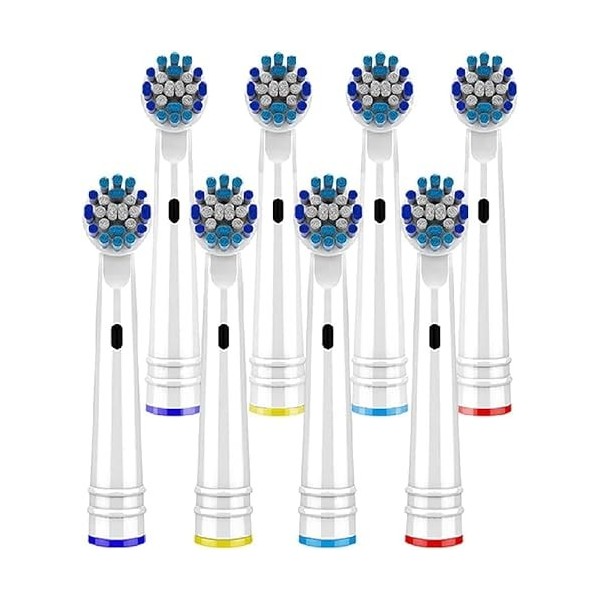 LUMAXY Lot de 8 têtes de rechange pour brosse à dents Oral-B, compatibles avec brosse à dents électrique Oral B Braun