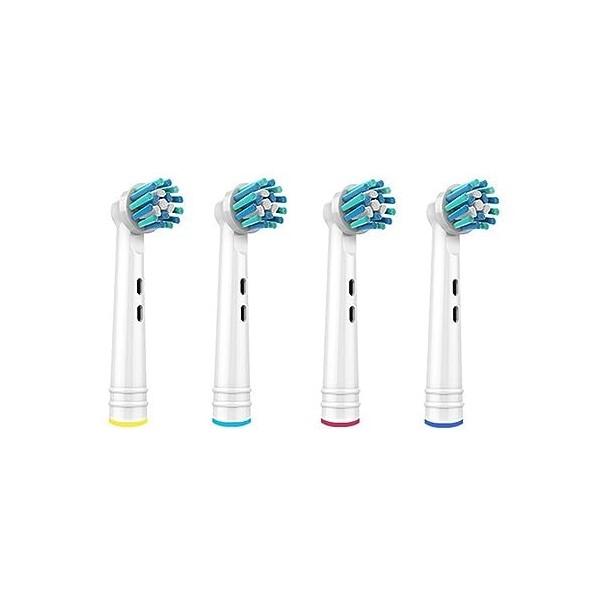 CrossAction Lot de 4 brossettes compatibles avec les brosses à dents électriques