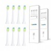 Vsmile Lot de 8 têtes de brosse à dents de rechange, type souple blanc 