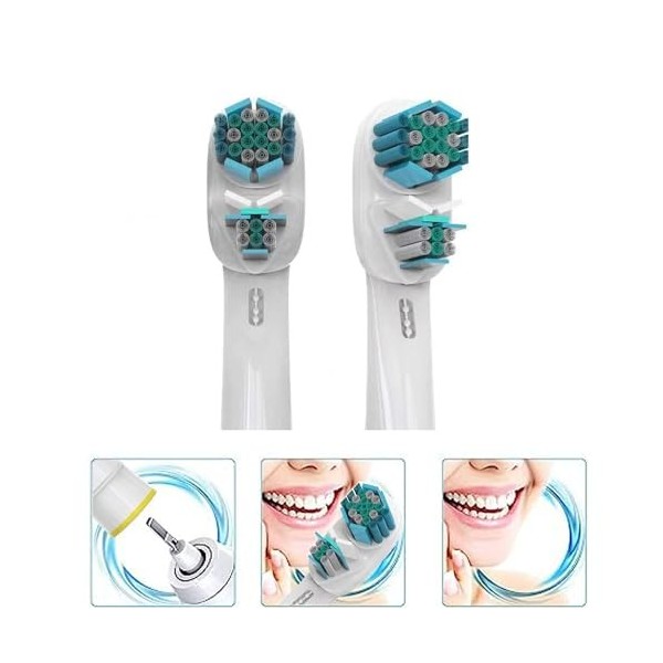 Brossettes de rechange Compatible avec Braun Oralb Dual Clean, Têtes de Rechange pour Brosse à Dents Electrique Oralb, 8 Pièc