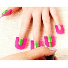 Boodtag Set de 26 pcs Colle Modèle à Vernis à Ongles Pochoirs Réutisables Outil Protecteur Anti-déversement de Manucure