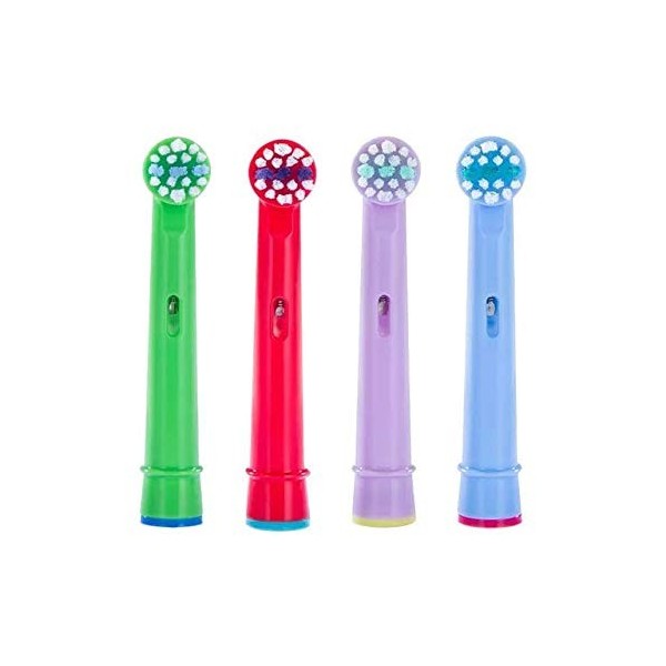 Dentia Lot de 4 têtes de brosse à dents électriques pour enfants compatibles avec la plupart des brosses à dents électriques