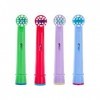 Dentia Lot de 4 têtes de brosse à dents électriques pour enfants compatibles avec la plupart des brosses à dents électriques 
