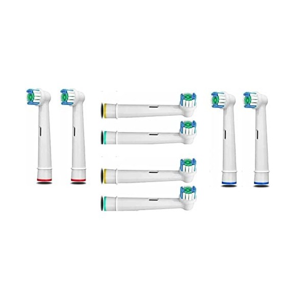 Lot de 8 têtes de brosse à dents électrique pour brosse à dents électrique Oral B compatibles avec les brosses à dents électr
