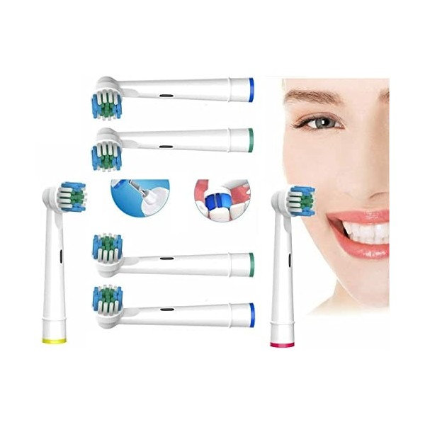 Lot de 8 têtes de brosse à dents électrique pour brosse à dents électrique Oral B compatibles avec les brosses à dents électr