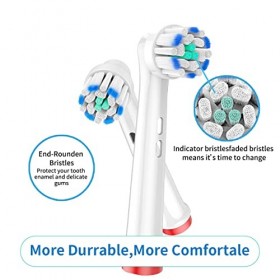 Benfosh Lot de 8 brosses à dents compatibles avec Oral B