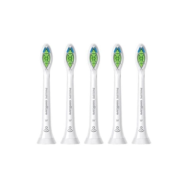 Philips Sonicare W2 Optimal White Sonic Standard HX6065/10 Lot de 5 têtes de brosse à dents de taille standard, fixation à cl