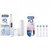 Oral-B iO 7N Brosse À Dents Électrique Blanche connectée Bluetooth, 2 Brossettes, 1 Étui De Voyage & iO Gentle Care, Embout, 