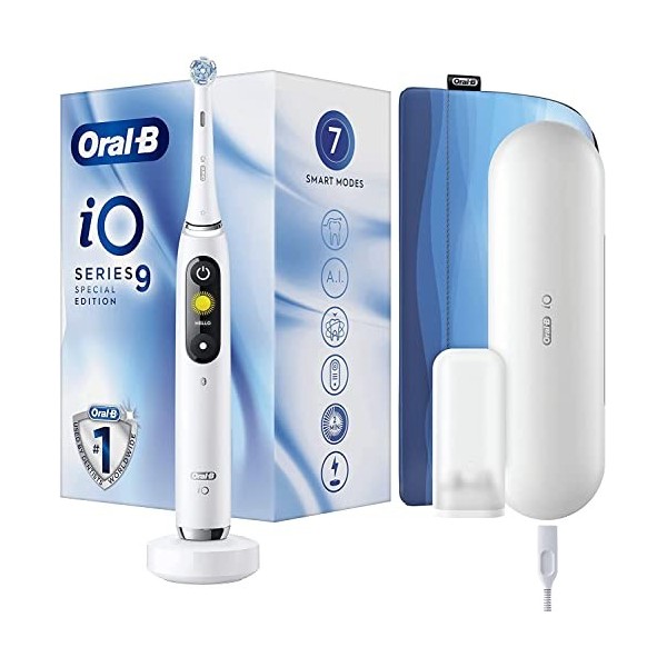 Oral-B iO Series 9 Brosse à Dents Électrique Rechargeable avec 1 Manche Intelligence Artificielle, 1 Brossette et 1 Étui de V