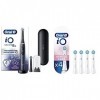 Oral-B iO 8N Brosse À Dents Électrique Noire connectée Bluetooth, 2 Brossettes, 1 Étui De Voyage & iO Gentle Care, Embout, Pa