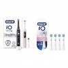 Oral-B IO 6 Brosses À Dents Électriques Lot De 2 Noire Et Rose, Manches avec Écran Noir Et Blanc Connectés Bluetooth, 3 Bross
