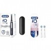 Oral-B iO 4 Lot De 2, Brosses À Dents Électriques Noire et Blanche connectées Bluetooth, 2 Brossettes, 1 Étui De Voyage & iO 