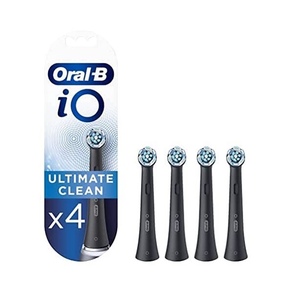 Oral-B iO Gentle Care Brossettes de rechange pour Brosse à Dents Électrique Format Spécial Boîte Aux Lettres, Pack de 4 & Io 