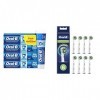 Oral-B Multipack, Oral-B Dentifrice Pro-Expert Protection Professionnelle x 4 et Cross Action Brossettes de Rechange Clean Ma