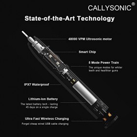 Callysonic Brosse À Dents Électrique Rechargeable H49 - Avec 5 Modespour personnaliser votre brossage - Charge 5 Heures Peut 