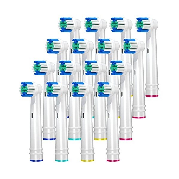 Tête de brosse de remplacement pour Oral B, 16 paquets de têtes de brosse à dents électrique pour Oral B Braun, EB17-P Precis