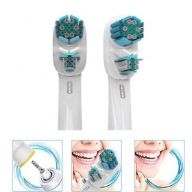 4 Brossette de Rechange Compatible avec Oralb Dual Clean, Brosse à Dents Electriques Compatible pour Oralb Vitality Pro Smart