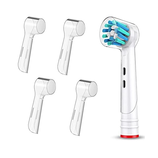 4 housses de tête compatibles avec les pièces de rechange pour brosse à dents électrique oral B - Couverture anti-poussière c