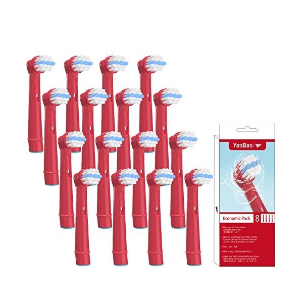 YanBan Lot de 8 têtes de brosse à dents pour enfants Oral B, têtes de rechange pour brosse à dents électrique Braun compatibl