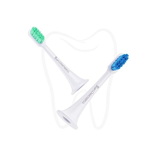 Löwenbiss Lot de 4 têtes de brosse à dents électrique sonique pour Mi Xiaomi, poils arrondis pour un nettoyage des gencives, 