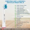 Brossettes de rechange pour Oral B. Tête de brosse a dents précision. Pack de 4