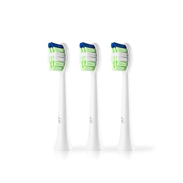 Lot de 3 brosses à dents électriques pour brosses de rechange JTF - Poils moyens doux - Convient pour P200 noir 