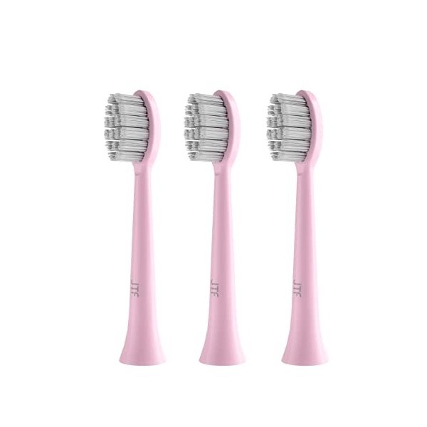 JTF Têtes de Brosse à Dents Electrique Compatible avec la Brosse à Dents Sonique P200, Soies Extra Douces, 3 Packs, Rose